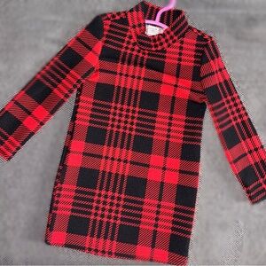 SHEIN Red and Black Checkered Dress